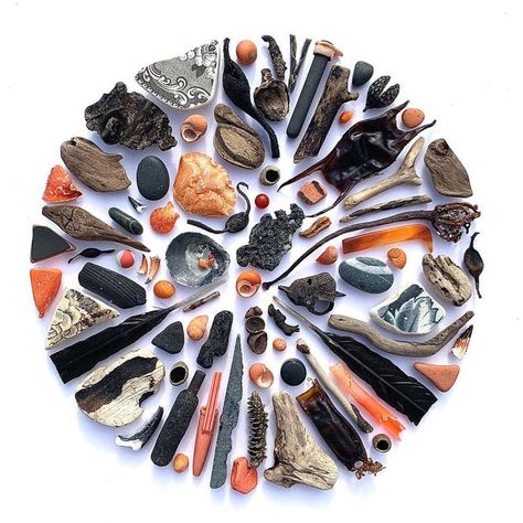 Andy & Helen Mortley: on Instagram: "Black and Orange flotsam shadow box by Helen , with amber seacomb , driftwood , sea plastic ,pottery ,eggcases and pebbles ! I saved it for the 1st as it’s a wee bit Halloweenie and it’s for you @lorileethomasart x #driftwood #driftwoodart #driftwoodflatlay #shell #seashells #beachtreasures #seashore #seaplastic #seapottery #seabead #pebbles #periwinkles #beachcombing #beachcombingfinds #beachcomber #isleofmull #innerhebridesofscotland #islandart #islandarti Beachcombing Art, Nature Mosaic, Beachcombing Finds, Sea Shells Diy, Cactus Craft, Isle Of Mull, Art Coquillage, Seashell Wall Art, Shells Diy