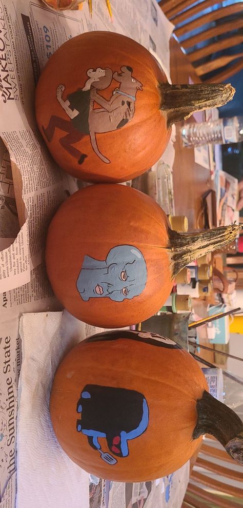 Hash Slinging Slasher Pumpkin, Handsome Squidward, Pumpkin Painting Ideas, Halloween Idea, Pumpkin Painting, Painted Pumpkins, Spongebob Squarepants, Halloween Decoration, Painting Ideas