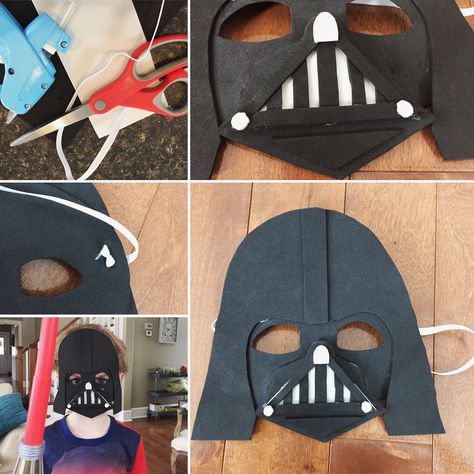 Darth Vader kids mask, Star Wars, kids craft Darth Vader Mask Diy, Toddler Darth Vader Costume, Diy Darth Vader Costume, Darth Vader Makeup, Darth Vader Costume Kids, Masks Diy Kids, Star Wars Mask, Darth Vader Costume, Disfraz Star Wars