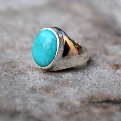 Turquoise Men, Mens Gemstone Rings, Signet Ring Men, Ring Turquoise, Silver Spinner Rings, Bohemian Rings, Mens Ring, Turquoise Rings, Sterling Silver Bands