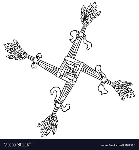 Brigid Tattoo, Brigid's Cross Tutorial, St Brigid Cross Tattoo, Brigid Cross, Celtic Cross Coloring Page, Imbolc Brigid Cross, Wicca Tattoo, St Brigid Cross, Brigid's Cross