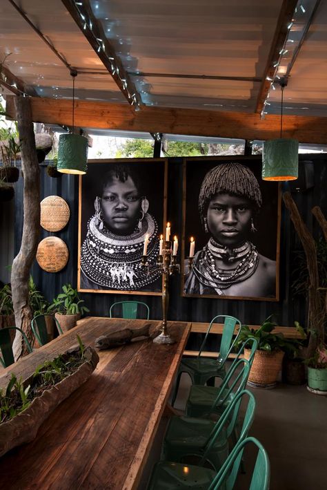 African Themed Restaurant Interior, Caribbean Bar Design, African Cafe Design, Hipster Bar Design, African Cafe Interior Design, African Bar Design, African Restaurant Design Interiors, Eatery Interior Design, Jamaican Restaurant Design