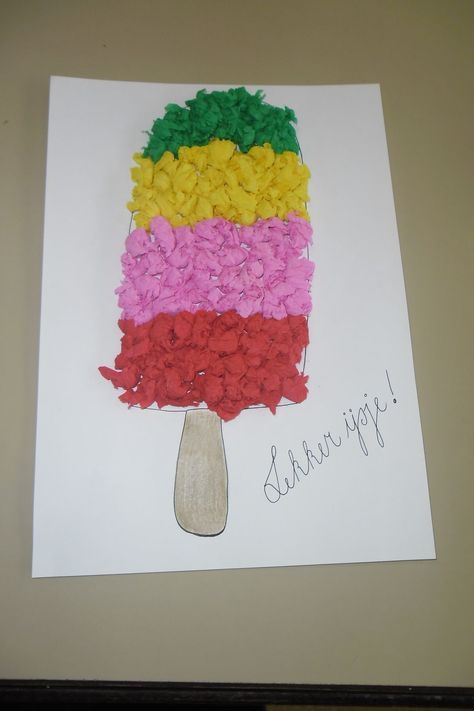 Ice Cream Crafts, Summer Crafts For Kids, Aktivitas Montessori, Daycare Crafts, Toddler Art, Art N Craft, Preschool Art, Craft Activities For Kids, Summer Crafts