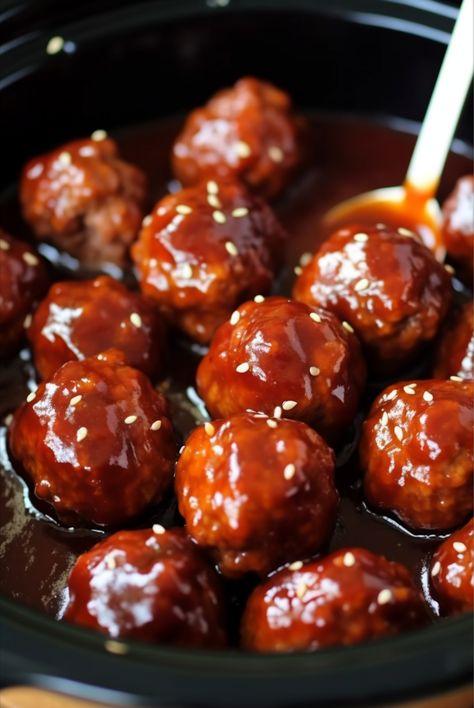 Sweet and Spicy Slow Cooker Meatballs - Easy DIY Recipes Crockpot Recipes Spicy, Meet Balls, Sweet And Spicy Meatballs, Spicy Meatballs, Crock Pot Meatballs, Slow Cooker Meatballs, Sweet And Spicy Sauce, Meatballs Easy, Meatball Ingredients