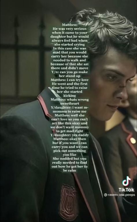 Him reacting to your daughter’s meltdown Pov Your Dating Mattheo Riddle, How Matheo Riddle Would React, Mattheo Riddle As A Bf, Matheo Riddle Reacts, Matteo Riddle Reacts, How Mattheo Riddle Would React, Slytherin Boys React, Mattheo Riddle Reacts, Mattheo Riddle Imagines