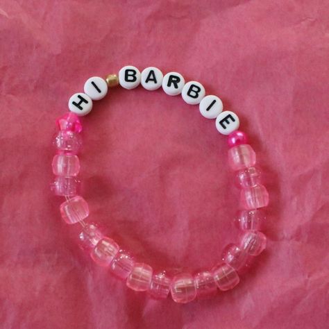 ✫ Handmade "Hi Barbie beaded bracelet! 
✫ 2 1/2... - Depop Barbie Bracelets, Barbie Bracelet, Weird Barbie, Hi Barbie, Barbie Party, Beaded Bracelet, Beaded Bracelets, Bracelet