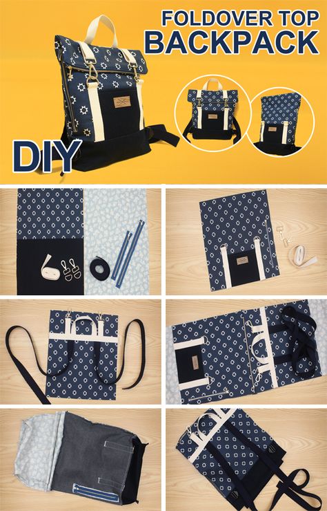 Easy Backpack Pattern, How To Sew A Backpack, How To Make A Backpack, Easy Diy Purse, Easy Bag Patterns To Sew, Backpack Diy Pattern, Rucksack Pattern, Diy Backpack Pattern, Backpack Diy