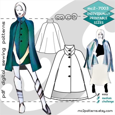 Body Measurements Chart, Mantel Cape, Pattern For Sewing, Cape Pattern Sewing, Coat Cape, Emma Willis, White Cape, Body Measurement Chart, Cape Pattern