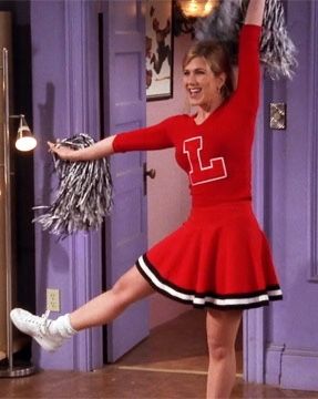 Rachel cheerleading outfit Rachel Green Style, Rachel Green Outfits, Friend Costumes, Jennifer Aniston Hot, Cheer Outfits, Cheerleading Outfits, Friends Party, Rachel Green, Friends Show