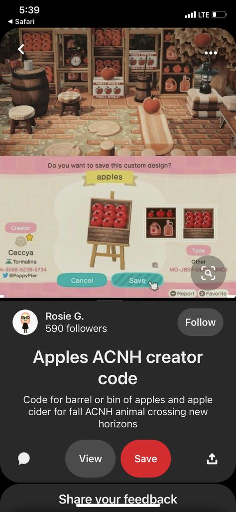 Acnh Orchard Codes, Orchard Sign Acnh, Acnh Apple Design Code, Acnh Jam Stand, Acnh Apple Cider Stand, Acnh Apple Orchard, Acnh Apple Orchard Ideas, Acnh Rainbow, Acnh Autumn