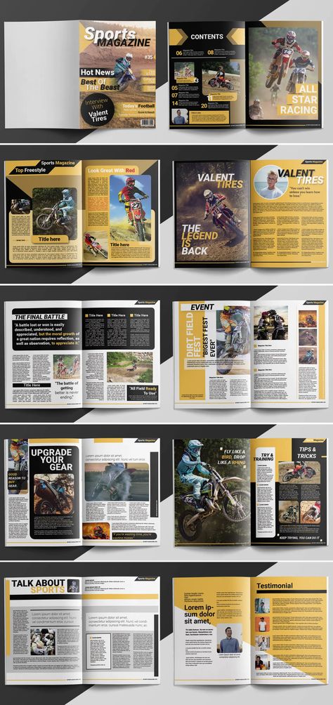 Sport Magazine Template InDesign. 20 Pages Cool Magazine Covers Editorial Design, Sports Page Layout Newspaper, Sports Program Design, Sport Editorial Design, Sport Magazine Layout Design, Sports Magazine Cover Design, Sports Newspaper Design Layout, Magazine Sport Design, Sports Magazine Layout Design