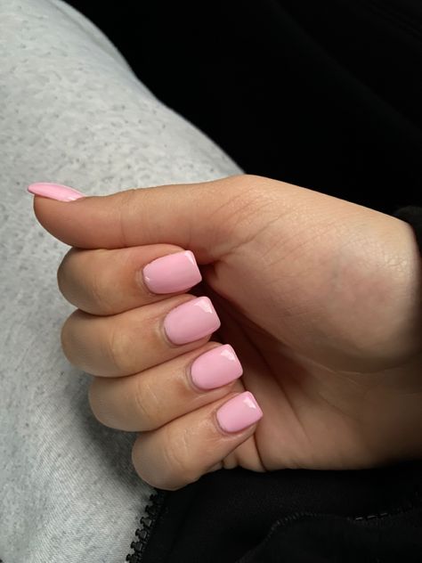 Short Square Pastel Nails, One Color Acrylic Nails Square, Short Baby Pink Acrylic Nails, Spring Nails 2023 Gel Short Square, Baby Pink Nails Short, Pink Shirt Nails, Baby Pink Short Nails, Basic Short Acrylic Nails, Baby Pink Square Nails