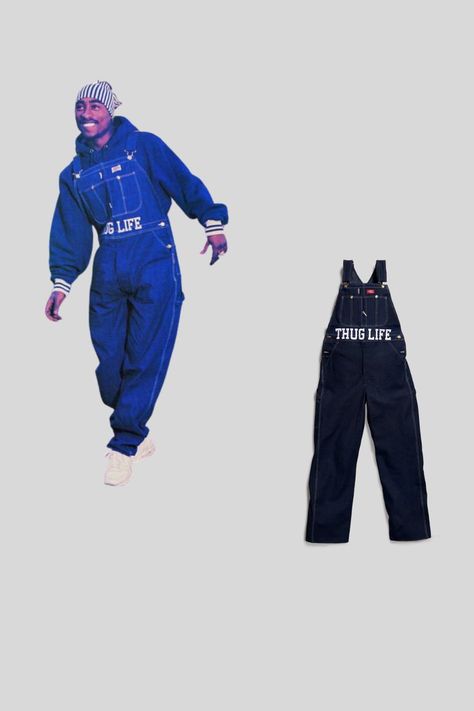 Classic Dickies® Overalls with "Thug Life" embroidered on the front. Dickies Overalls, Thug Life, Tupac, Overalls, Collage, Pins, Quick Saves