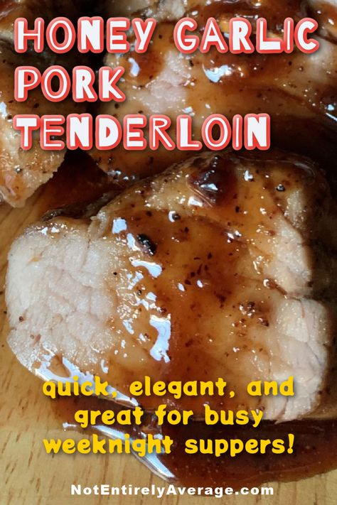 If looking for a quick but lovely meal for an at-home date night, then look no further than my elegant Honey Garlic Pork Tenderloin. #honeygarlic #porktenderloin Honey Garlic Pork Tenderloin, Garlic Pork Tenderloin, Pork Tenderloin Medallions, Honey Garlic Pork, Dinner Pork, Garlic Pork, Juicy Pork Chops, Asian Inspired Dishes, Pork Ham