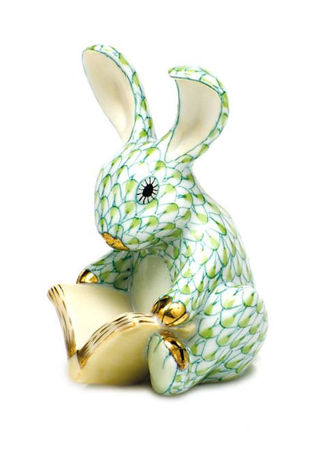 Herend Storybook Bunny Chinese Rabbit, Herend Figurines, Rabbit Figurine, Bunny Figurine, Fish Scale, Candle Holder Decor, Linen Paper, Scale Design, Decor Figurines