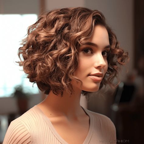 Short Curly Shags, Curly Aline Bob, Freaknik Hairstyles, Short Perms, Prom Hairstyles Straight Hair, Get Your Curls Back, Bob Hair Ideas, Bob 2023, Fluffy Bob