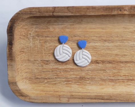 Soccer Ball Clay Earrings, Volleyball Clay Earrings, Clay Sports Earrings, Sports Earrings, Diy Wire Earrings, Homemade Clay, Fan Jewelry, Handmade Clay Earrings, Clay Stuff