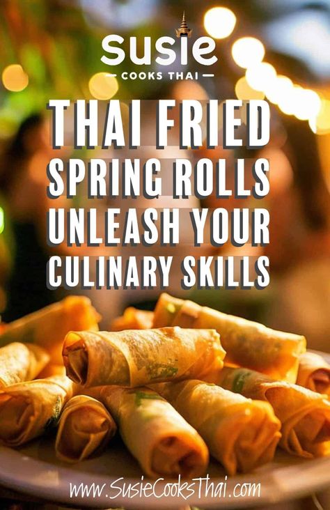 🎉🍽️ Wow your guests with homemade Por Pia Tod! These crispy spring rolls are easy to make, totally addictive, and pair perfectly with your favorite dipping sauce.  #PartyFood #ThaiDelights Street Food At Home, Homemade Spring Rolls, Thai Spring Rolls, Spice Tray, Thai Spices, Fried Spring Rolls, Rolls Easy, Spring Roll Wrappers, Julienned Carrots