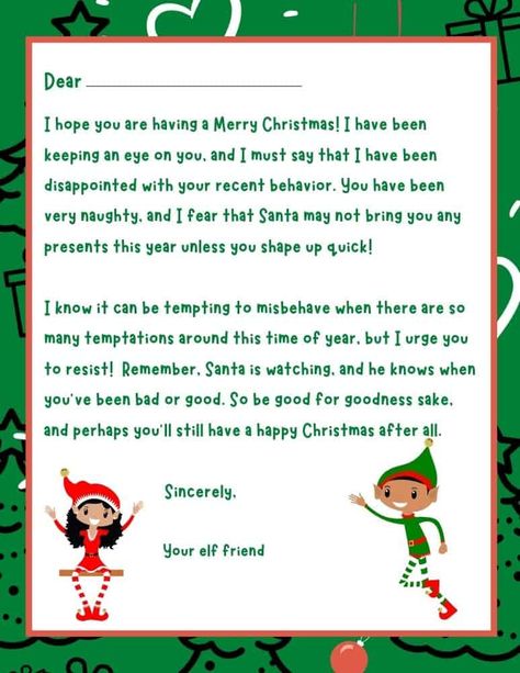 Letters From Elf On The Shelf Behavior, Letter From Elf When Kids Are Bad, Letter From Elf On The Shelf Behavior, Messages From Elf On The Shelf, Elf On The Shelf Warning Letter, Elf Bad Behavior Letter, Elf On The Shelf Notes For Bad Behavior, Elf On The Shelf Letters To Kids, Elf Note For Bad Behavior