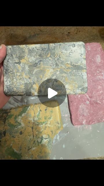 Lyonella Cook on Instagram: "What is this??? #scagliola  When I should be sleeping I have been playing around with #venetianplaster, making a giant mess, and experimenting.  I have read everything I can get my hands and eyes on, read up on materials and methods.  Desperately trying to recall stories from my grandfather would share with me as a child about his days after the war when he was a plaster and cement mason in New York City. 

Here are my very first attempts at scagliola!  The yellow and green was my first it broke but I do love the detail, grey the second and pink is drying.  They aren’t complete but it’s so exciting making them.  I’m not even sure where I’m going with this art form what do you guys think?

#fauxmarble #plaster #scagliolastone #culturalheritage #italianheritage # Italian Heritage, Venetian Plaster, Plaster Art, Art How, Faux Marble, Faux Stone, Yellow And Green, Old World Charm, Do Love