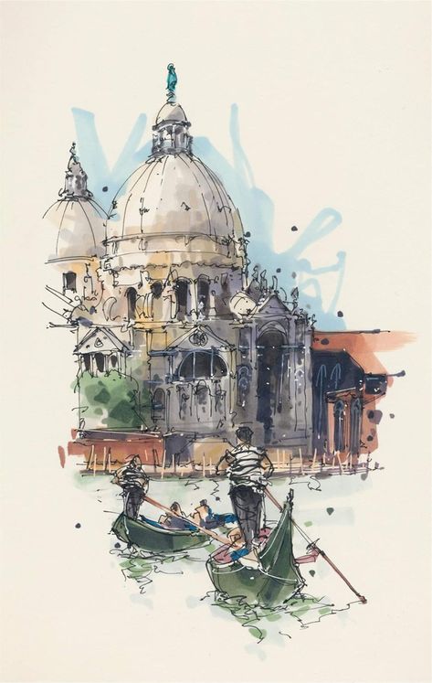 Amsterdam Sketch, Albert Kiefer, Cityscape Drawing, Watercolor Architecture, Architecture Sketchbook, Architecture Design Drawing, Architecture Drawing Art, Artist Sketchbook, Architectural Sketch