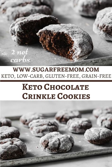 Sugar Free Keto Chocolate Crinkle Cookies Low Carb Christmas Cookies, Low Carb Christmas, Keto Christmas Cookies, Low Carb Holiday, Chocolate Crinkle, Keto Holiday, Keto Christmas, Christmas Platter, Chocolate Crinkle Cookies