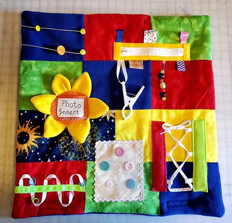 Homemade Fidget Toys, Diy Sensory Toys, Zipper Crafts, Sensory Blanket, Fidget Blankets, Fidget Quilt, Sunflower Pictures, Angel Crafts, Lap Quilts