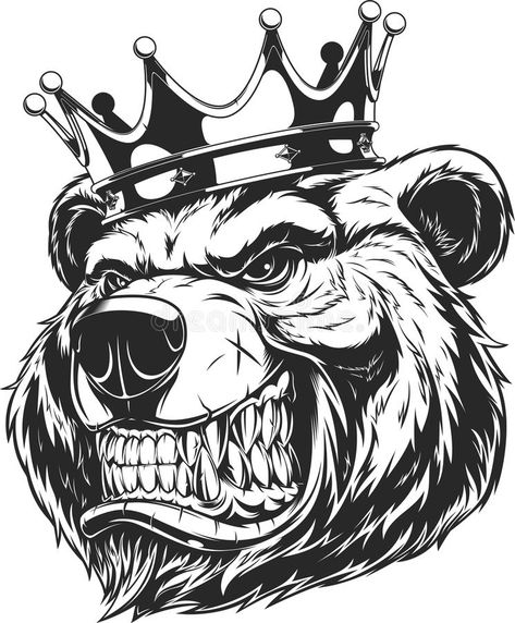 Grizzly Bear Tattoos, Bear Tattoo Designs, Angry Bear, Bear Vector, Bear Tattoos, Bear Drawing, Bear Clipart, Bear Tattoo, Tattoo Stencil Outline