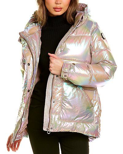 NOIZE Bonita Holographic Belted Parka / Gilt White Puffer Coat, Winter Staples, White Puffer, Jackets Women, Jacket Vest, Kids Home, Winter Jackets Women, Puffer Coat, Women's Vest