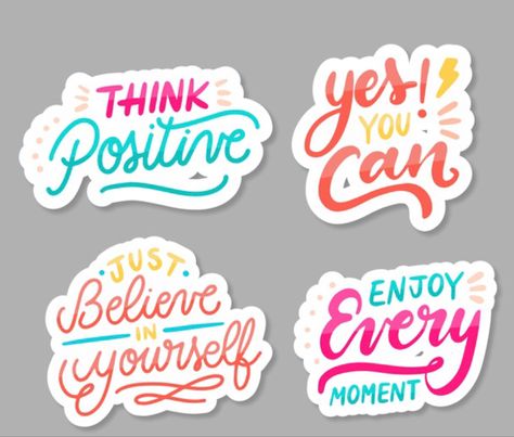 Lettering Stickers, Homemade Stickers, Happy Stickers, Motivational Sticker, Scrapbook Stickers Printable, Printable Planner Stickers, Quote Stickers, Fun Stickers, Journal Stickers