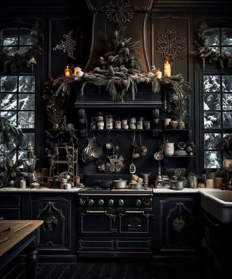 #christmastreedecoration #workplaceholidaydecor #officechristmas #festiveworkplace #holidaydecor #seasonalemployees #holidayinspiration #officefestivities Gothic House Aesthetic, Gothic Cabin, Winter Cabin Interior, Goth Home Aesthetic, Gothic Kitchen Ideas, Gothic Boho Home Decor, Dark Home Aesthetic, Cabin Inside, Gothic Victorian House