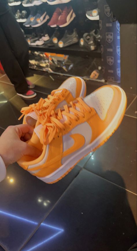 Peach And Cream Dunks, Peaches And Cream Dunks, Peach Dunks Outfit, Peach Cream Dunks, Peach Dunks, Nike Dunk Low Peach Cream, Orange Jordans, Jordan Dunks, Orange Jordan