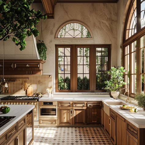 Home Design Aesthetic Types, Old Money Farmhouse, Old Modern House Interior Design, Old Money Kitchen Aesthetic, Luxury Kitchen Aesthetic, Kitchen Aesthetic Modern, Kitchen Design Elegant, Old Money Kitchen, Brass Kitchen Fixtures