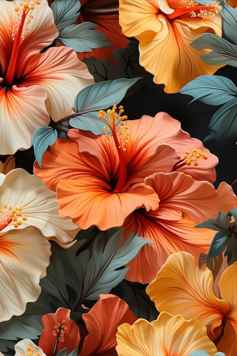 Hibiscus Flower Wallpaper Aesthetic, Tropical Prints Pattern, Grow Gorgeous, Tropical Background, Tropical Hibiscus, Lovely Flowers Wallpaper, Tropical Wallpaper, Wallpaper Nature Flowers, Island Paradise