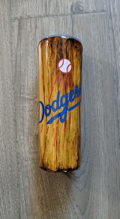 Custom stainless steel tumbler to look like a woodgrain baseball bat Baseball Bat Tumbler, Baseball Tumbler Ideas, Bat Tumbler, Baseball Tumbler, Tumbler Making, Cup Ideas, Tumbler Ideas, Stainless Steel Tumbler, Look On