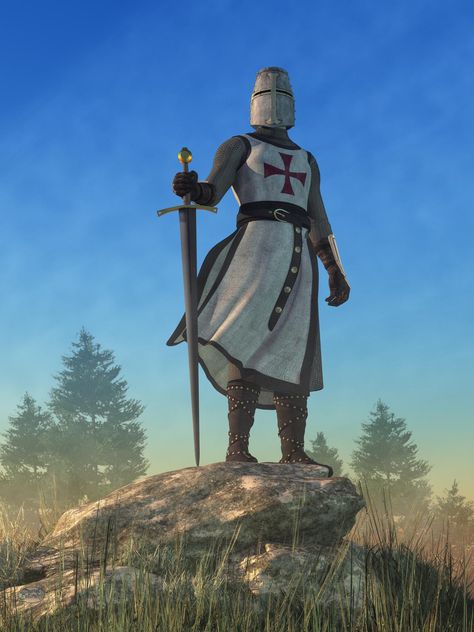 The Knight Templar by deskridge on DeviantArt Mighty Knight, Temple Knights, Knight Templar, Crusader Knight, Armadura Medieval, The Knight, Knight Art, Knight Armor, Medieval Knight