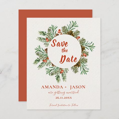 Christmas Wedding Invitations, Save The Date Postcard, Wedding Party Supplies, Save The Date Postcards, Wedding Essentials, Formal Invitation, Wedding Save The Date, Announcement Cards, Wedding Announcements