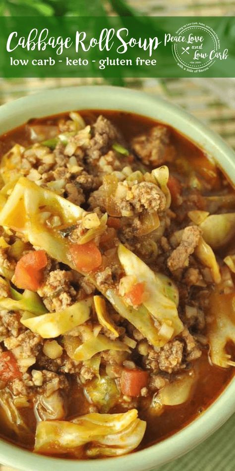 Keto Cabbage Roll Soup, Paleo Cabbage Rolls, Deconstructed Cabbage Rolls, Keto Cabbage, Cabbage Roll Soup, Cabbage Roll, Keto Soup, Low Carb Soup, Beef Soup