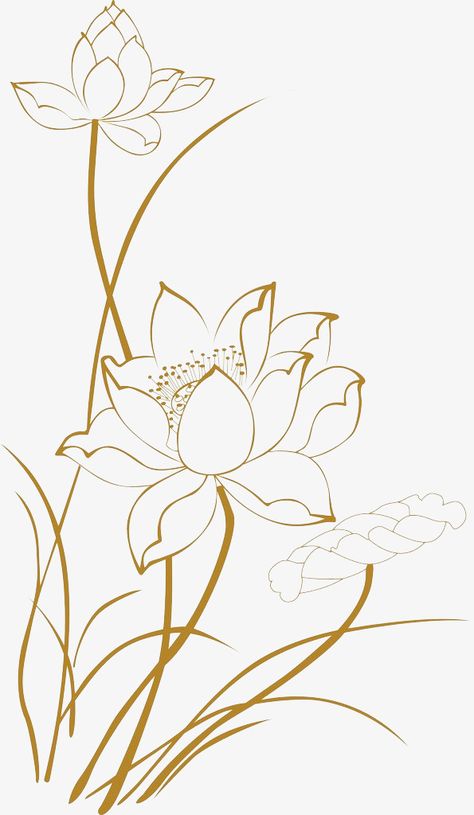 lotus clipart,line clipart,lotus,golden lotus,mid-autumn festival,advertising design,golden,mid-autumn,festival,advertising,design,drawings clipart Flower Line Drawing Pattern, Lotus Painting On Wall, Buhhda Art, White Lotus Painting, Lotus Flower Line Art, Lotus Line Art, Lotus Clipart, Hur Man Ritar Blommor, Lotus Flower Drawing