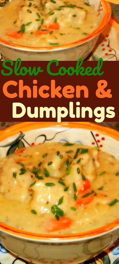 Slow Cooker Chicken Dumplings, Slow Cooker Chicken And Dumplings, Chicken Dumplings Recipe, Chicken And Dumplings Recipe, Crockpot Chicken And Dumplings, Easy Crockpot Chicken, Slow Cooked Chicken, Dumplings Recipe, Pasta Primavera