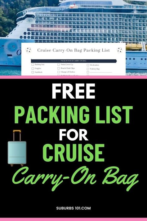 What to Pack in Your Cruise Carry On Bag (Free Packing List) Cruise Carry On Bag Packing Lists, Cruise Carry On Bag, Carryon Packing, Cruise Checklist, Mexico Cruise, Passport Card, Packing List For Cruise, Travel Cruise, Packing For A Cruise