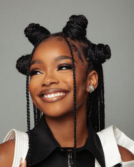 Marsai Martin Braids, Marsai Martin Hairstyles, Marsai Martin Outfit, Bantu Knot Styles, Short Natural Curls, Marsai Martin, Bantu Knot Hairstyles, African Natural Hairstyles, Hair Knot