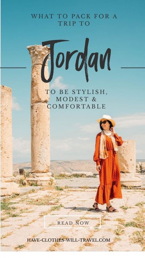 What to Pack for a Trip to Jordan as a Woman (to be Stylish, Comfortable & Modest) // Sharing all of my tips for how to pack and what to wear in Jordan - from the Dead Sea to Petra and more. #jordan #traveljordan #packinglist #packingtips #outfits #traveltips Women In Jordans, Jordan Outfits Womens, Jordan Country, Pack For A Trip, Jordan Travel, Petra Jordan, Amman Jordan, Visit Egypt, Trip Outfits