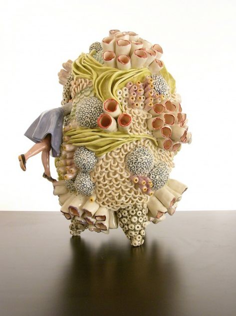 Angelika Arendt, Megan Bogonovich, Organic Structure, Organic Ceramics, Cerámica Ideas, Tanah Liat, Keramik Design, Coral Reefs, Pottery Sculpture