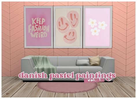 danish pastel paintings vol. 1 base game compatible 20 swatches custom thumbnail images purchased on etsy (all artwork belongs... Sims 4 Danish Pastel, Danish Pastel Sims 4 Cc, Sims 4 Pastel Cc Furniture, Pink Princess Room, Furniture Cc, Sims 4 Piercings, Cc Folder, Sims 4 Cas Mods, The Sims 4 Pc