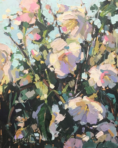 Michelle Usibelli Paintings, Michelle Usibelli, Oil Painting Modern Art, Modern Art Oil, Oil Painting Modern, Oil Painting Nature, Oil Painting Inspiration, Painting Modern Art, Flower Abstract