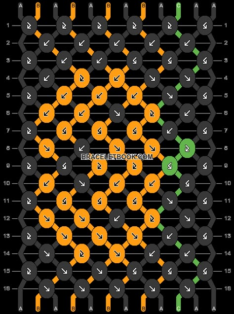 Normal pattern #134334 | BraceletBook Bracelet Patterns Halloween, Pumpkin Friendship Bracelet Patterns, Pumpkin Bracelet Pattern, Pumpkin Friendship Bracelet, Halloween Friendship Bracelet Patterns, Fall Bracelet Patterns, Halloween Bracelet Patterns, Halloween Friendship Bracelet, Simple Origami