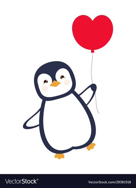 Pinguin Illustration, Penguin Cartoon, Cute Card, Heart Balloons, Cute Penguins, Cute Cards, Cartoon Character, Cartoon Characters, High Res