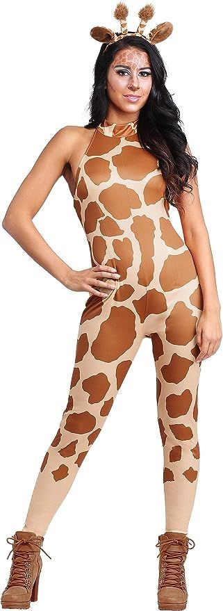 Sexy and Sleak Giraffe #PaidLink Safari Halloween Costume, Costume Jungle, Onesie For Adults, Adult Halloween Costume Ideas, Egyptian Goddess Costume, Panda Onesie, Giraffe Face, Giraffe Costume, Abc Party