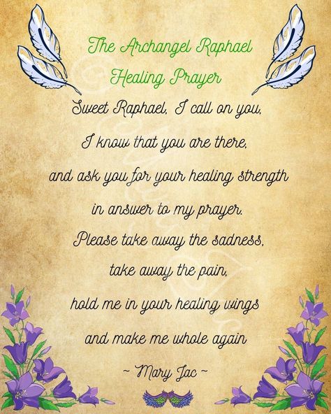 Prayer For Money Blessing Archangel Raphael Prayer, Archangel Raphael Healing, Money Prayer, Archangel Prayers, Healing Prayer, Wishing Stones, Healing Angels, Archangel Raphael, Angel Prayers